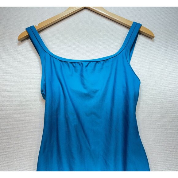 Maxine Of Hollywood Womens One-Piece Swimsuit Size 10 Blue Stretch Summer Beach - Picture 9 of 9